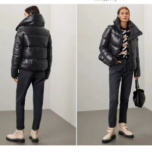 Save the Duck Puffer Jacket Isla Vegan Black Size Medium Plumtech *READ FLAW*